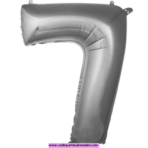 7 Rakam Gümüş Folyo Balon